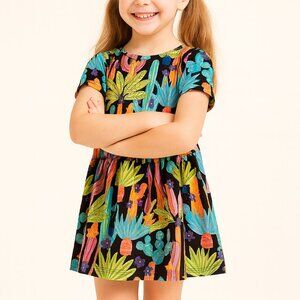 Colorful Tropical Print Dress